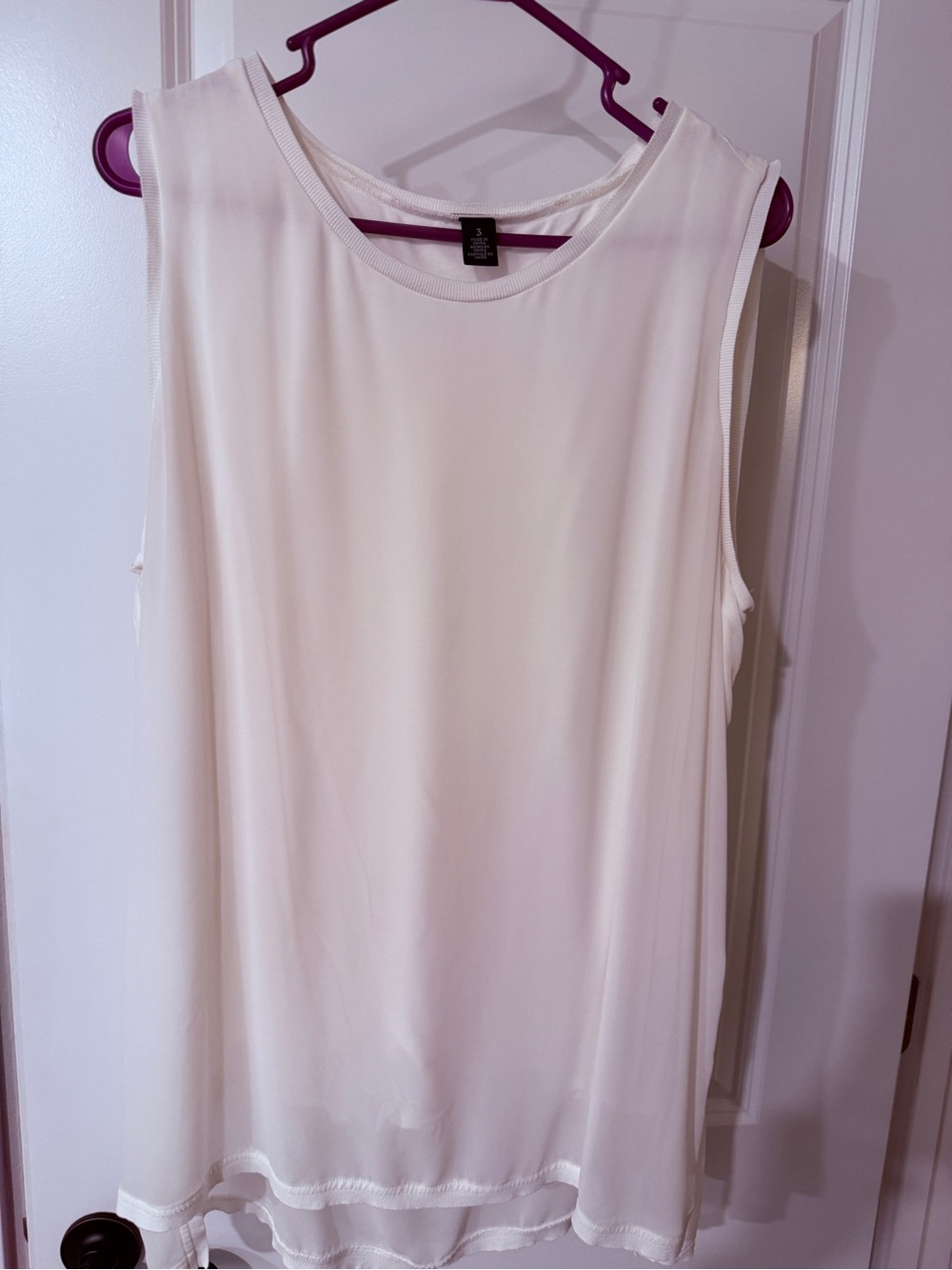 Chico's Cream Sleeveless Layered Hem Camisole